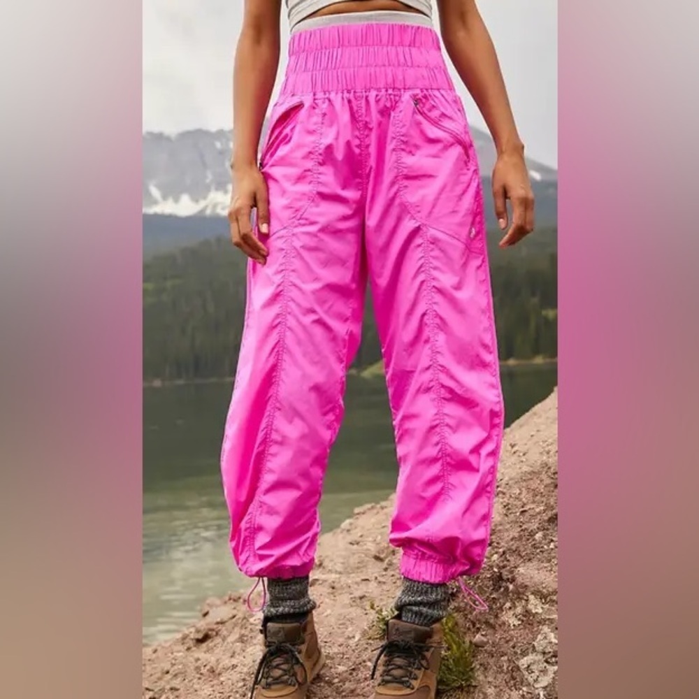 Free People Movement Way Home Hot Pink Joggers Activewear Pants Womens Small